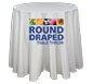 30′w × 30″h Round Table Throw · Draped Style