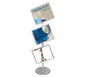 Trappa Post™ 3 Sign Stand Front View w/ Diagonal Frame Orientation (Silver Frames)