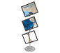 Trappa Post™ 3 Sign Stand Front View w/ Diagonal Frame Orientation (Black Frames)
