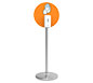 Trappa™ Post Sanitizer Kiosk w/ Circle Graphic · Left Angle View