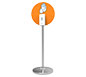 Trappa™ Post Sanitizer Kiosk w/ Circle Graphic · Right Angle View