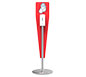 Trappa™ Post Sanitizer Kiosk w/ Tapered Rectangle Graphic · Front View