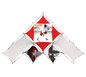 Xclaim™ Fabric Popup Display • 10 Quad Pyramid Kit 01 - Front View