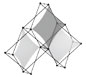 Xclaim™ Fabric Popup Display • 3 Quad Pyramid Kit 01 - View of Graphic Arrangement