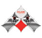 Xclaim™ Fabric Popup Display • 6 Quad Pyramid Kit 01 - Front View