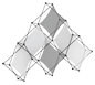 Xclaim™ Fabric Popup Display • 6 Quad Pyramid Kit 01 - View of Graphic Arrangement