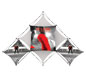Xclaim™ Fabric Popup Display • 6 Quad Pyramid Kit 02 - Front View