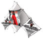 Xclaim™ Fabric Popup Display • 6 Quad Pyramid Kit 02 - Alternate View
