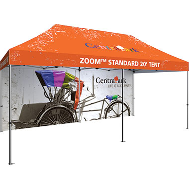 Zoom™ 20′ Tent Half Wall · Custom Printed
