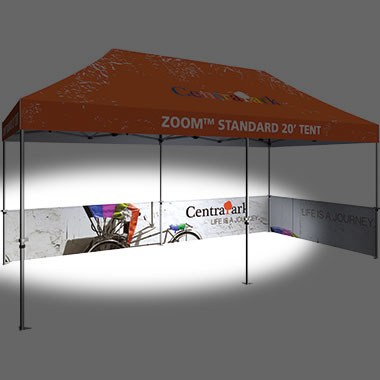 Zoom™ 20′ Tent Half Wall · Custom Printed