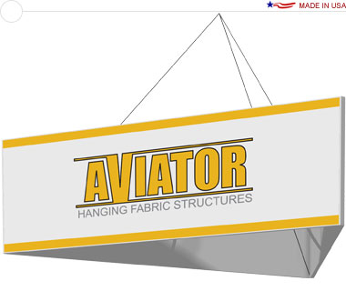 Aviator™ Hanging Banner Sign · 10′ × 42″ Triangle