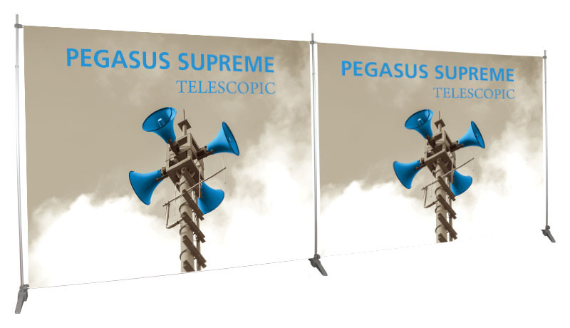 Pegasus Supreme Telescopic Banner Display, 6-10ft Width, 7-10ft Height
