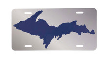 Blue and Grey UP Map License Plate