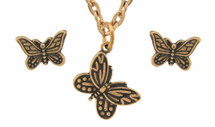 Butterfly Pendant & Butterfly Earrings