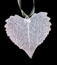 Cottonwood Leaf Ornament - Silver