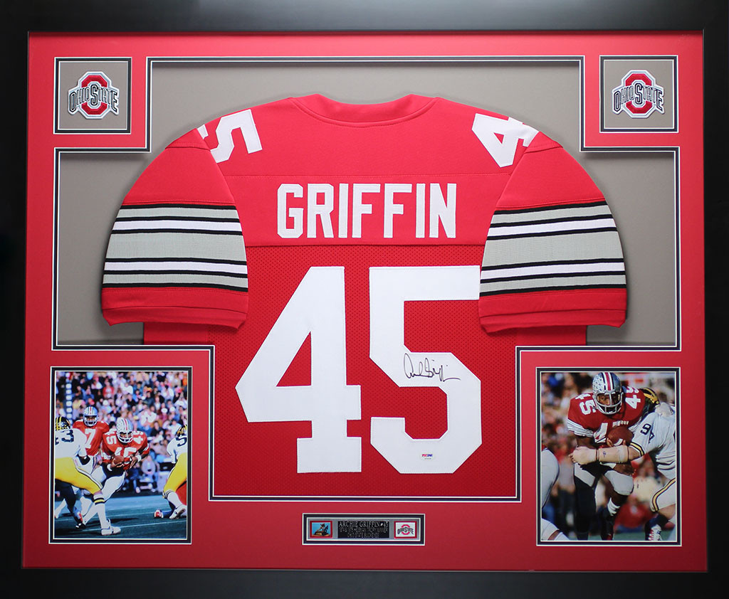Archie Griffin Autographed Framed Red Ohio State Jersey