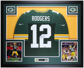 Aaron Rodgers Autographed & Framed Green Green Bay Packers Nike Jersey Auto Fanatics COA 