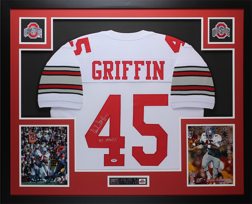 Archie Griffin Autographed and Framed Maroon Ohio State Buckeyes Jersey