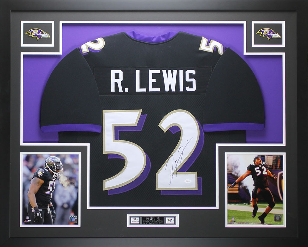 Ray Lewis Autographed and Framed Black 