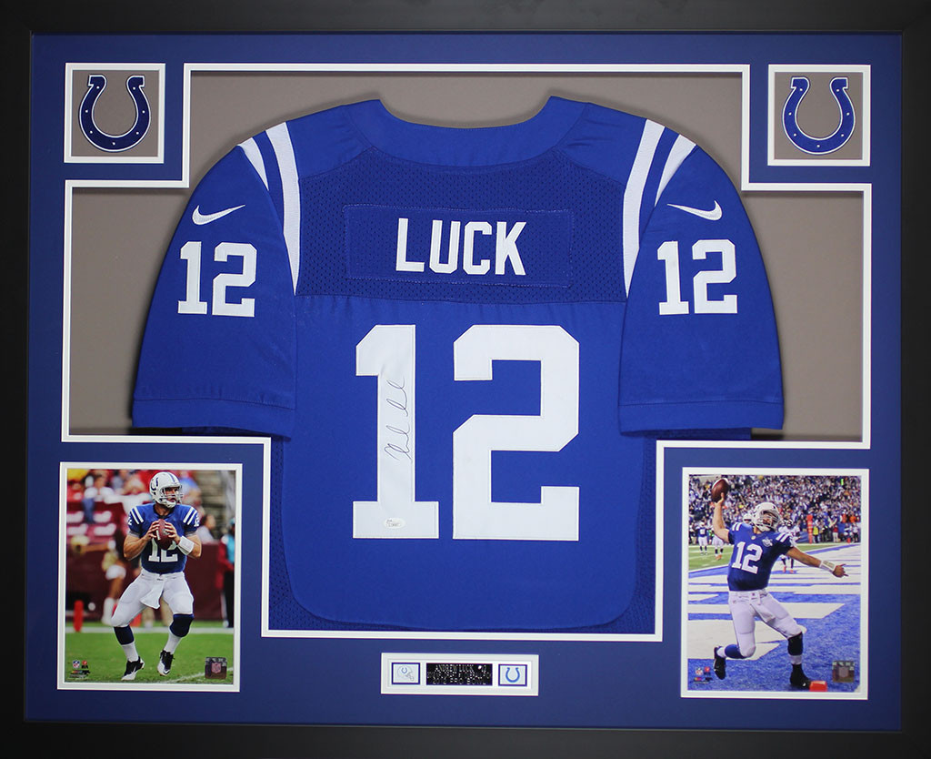 erosión molino compromiso Andrew Luck Autographed and Framed Blue Colts Nike Jersey