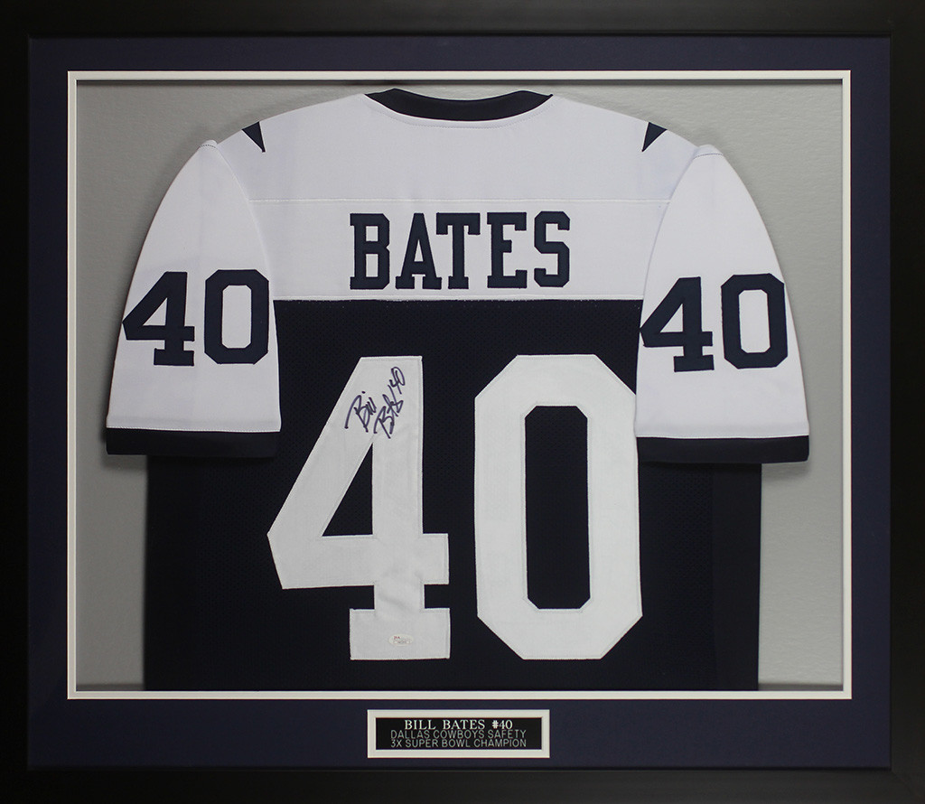 Bill Bates Autographed & Framed White Dallas Cowboys Jersey