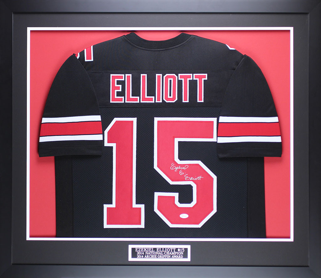 Ezekiel Elliott Autographed & Framed Black Ohio State Jersey
