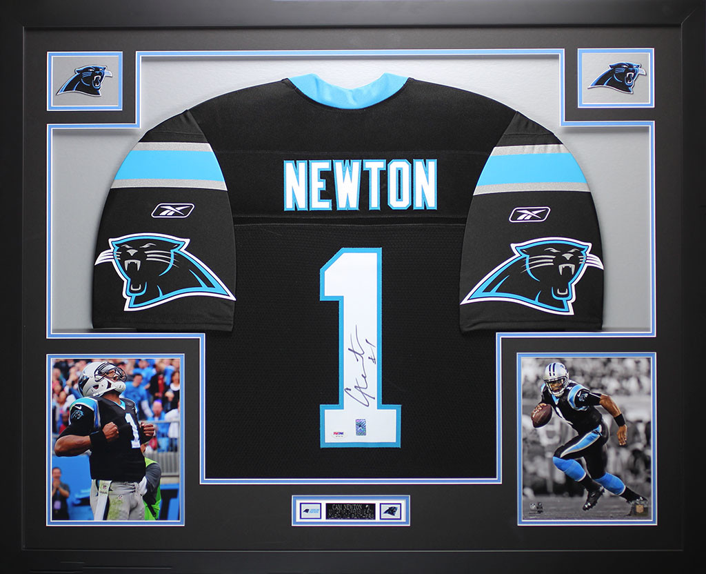 Cam Newton Autographed and Framed Black 