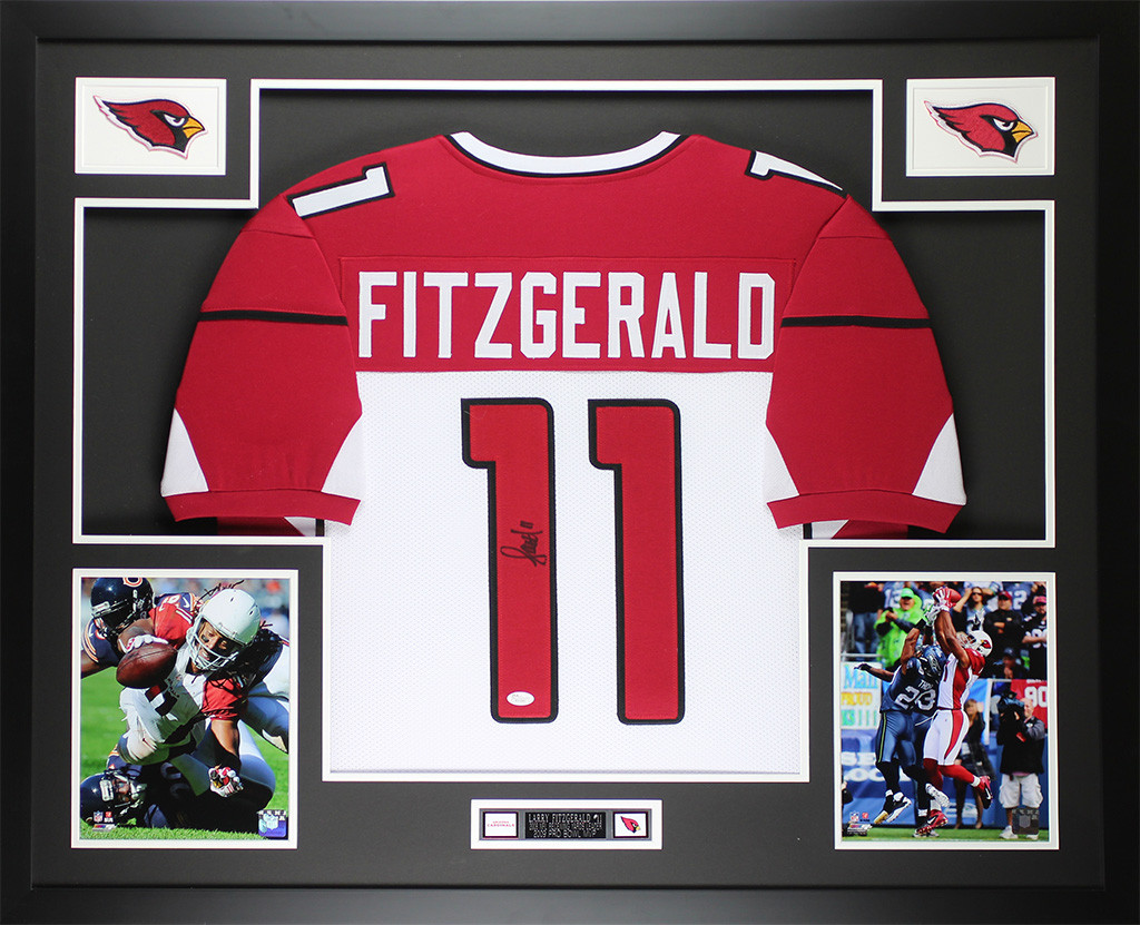 Larry Fitzgerald Autographed & Framed White Cardinals Jersey
