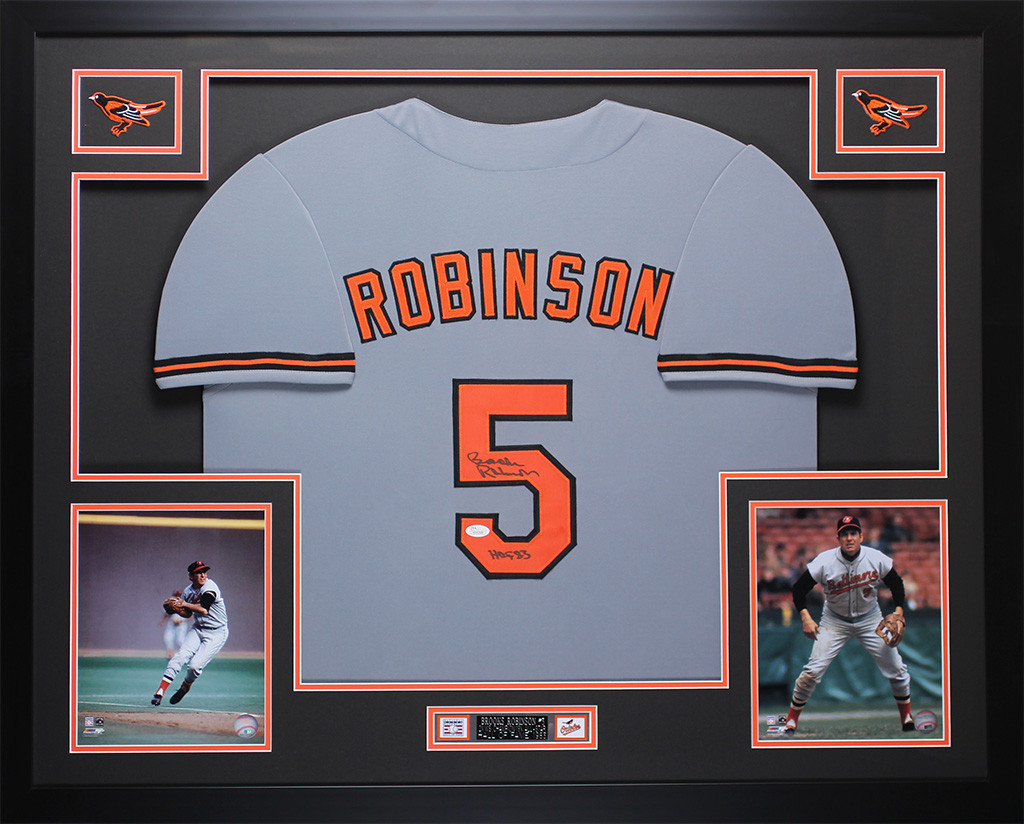 Brooks Robinson Autographed and Framed Gray Orioles Jersey