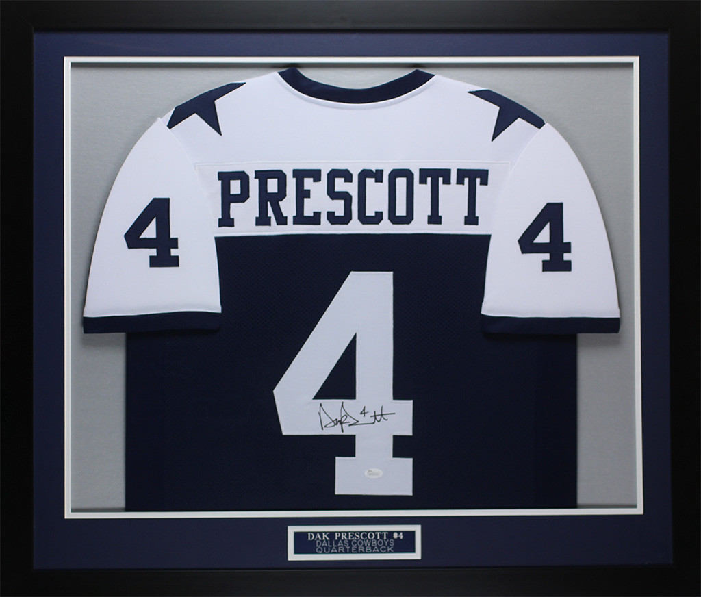 Dak Prescott Autographed and Framed Cpwboys Jersey