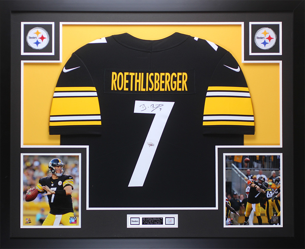 Ben Roethlisberger Autographed and Framed Black Steelers Jersey