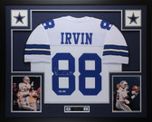 Michael Irvin Autographed & Framed White Dallas Cowboys Jersey Beckett COA 