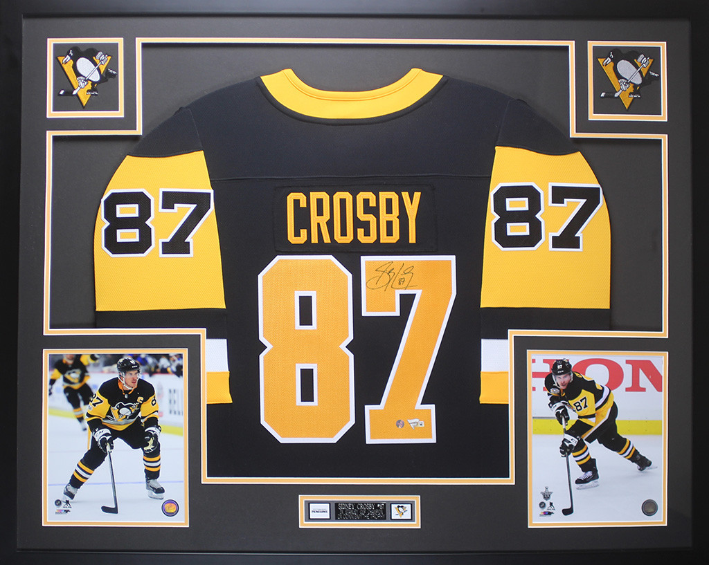 Sidney Crosby Autographed and Framed Black Pittsburgh Penguins Jersey