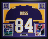 Randy Moss Autographed & Framed Purple Minnesota Vikings Jersey Beckett COA 