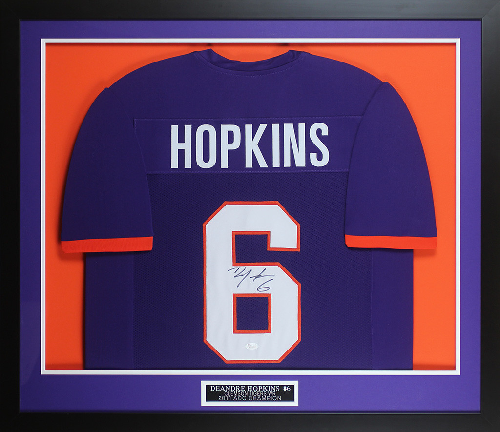 DeAndre Hopkins Autographed and Framed Purple Clemson Tigers Jersey
