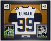 Aaron Donald Autographed & Framed White Los Angeles Rams Jersey JSA COA D1-L