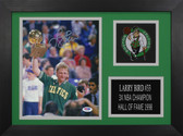 Larry Bird Autographed and Framed Boston Celtics Photo