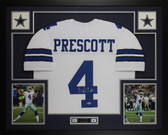 Dak Prescott Autographed & Framed White Cowboys Jersey Auto Beckett COA