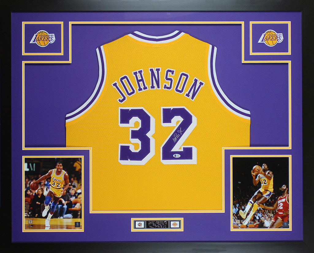 magic johnson jersey signed