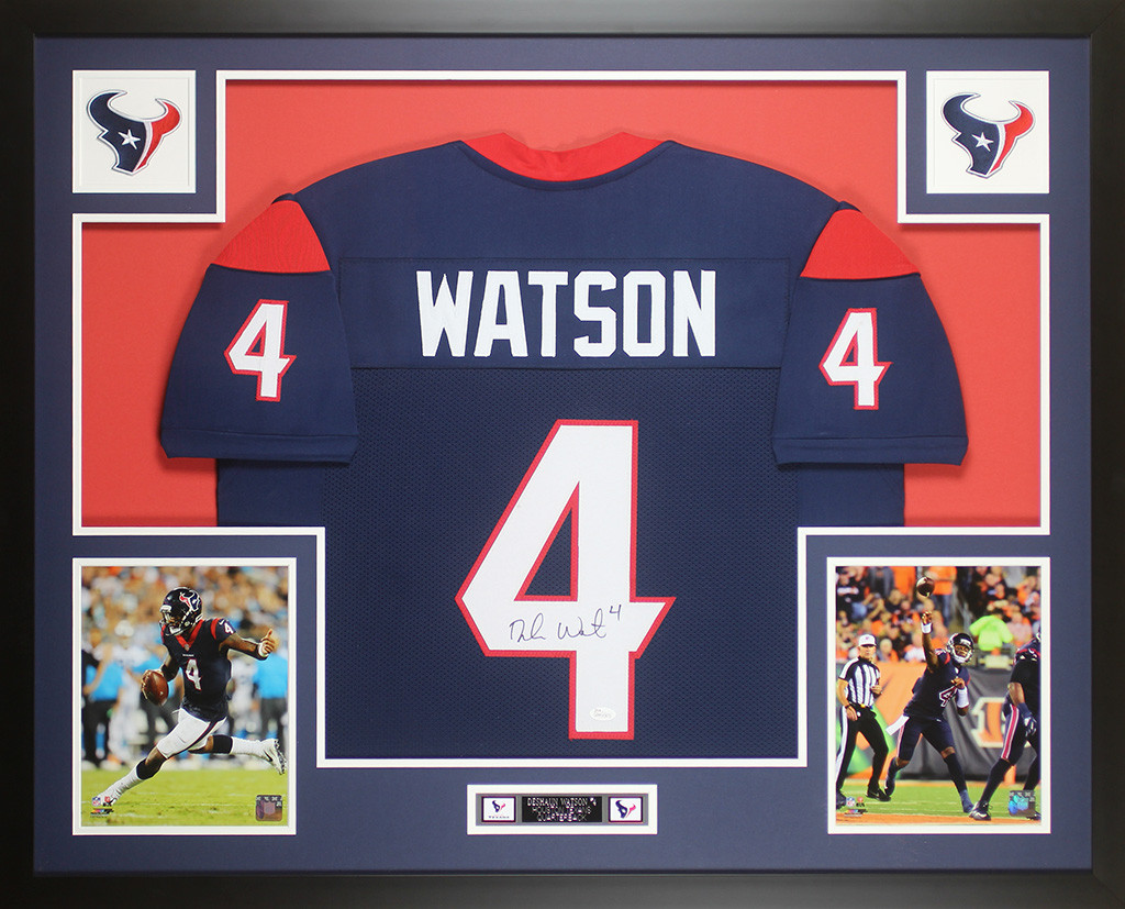 Deshaun Watson Autographed and Framed Blue Houston Texans Jersey