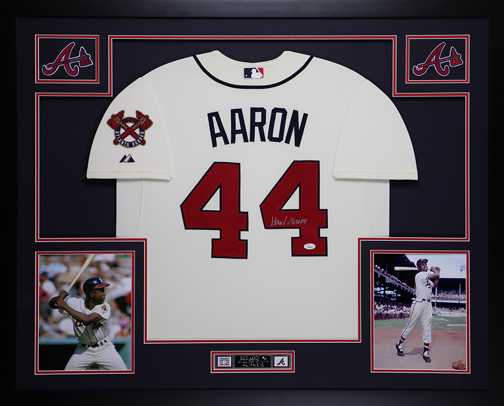 hank aaron autographed jersey