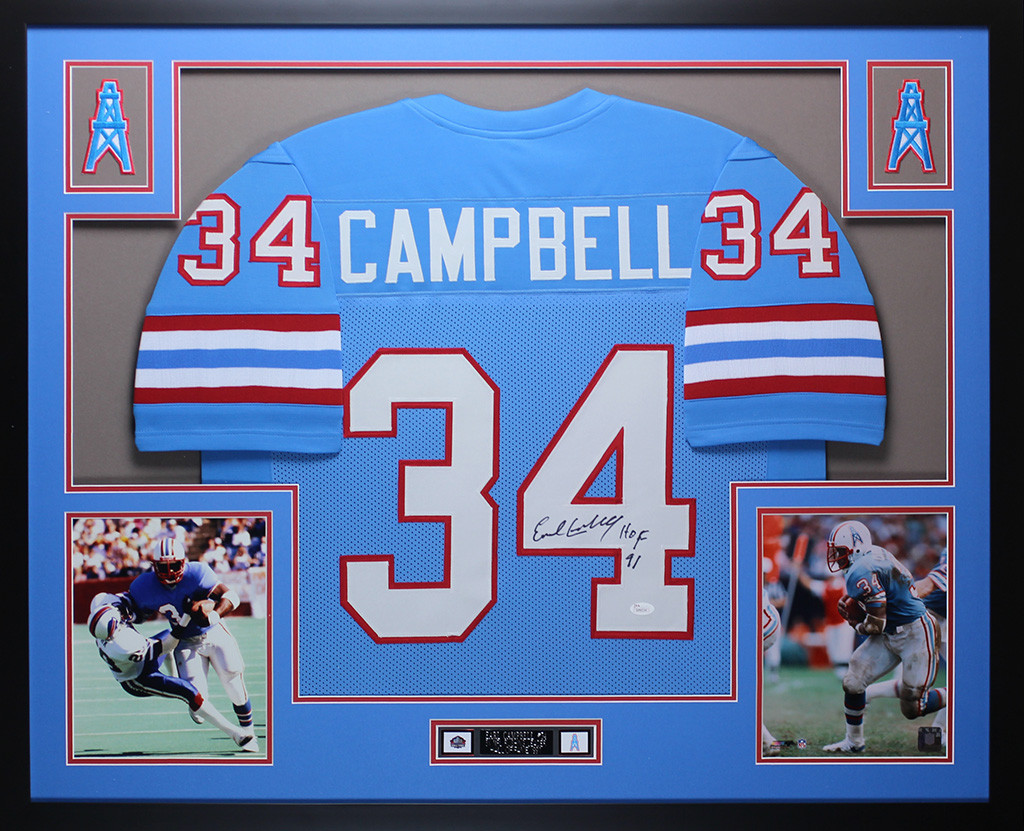 EARL CAMPBELL OILERS NAMEPLATE AUTOGRAPHED Signed FOOTBALL-HELMET-JERSEY-PHOTO 