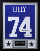 Bob Lilly Autographed & Framed Blue Dallas Cowboys Jersey JSA COA D1-S
