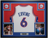Julius Erving Autographed and Framed Philadelphia 76ers Jersey