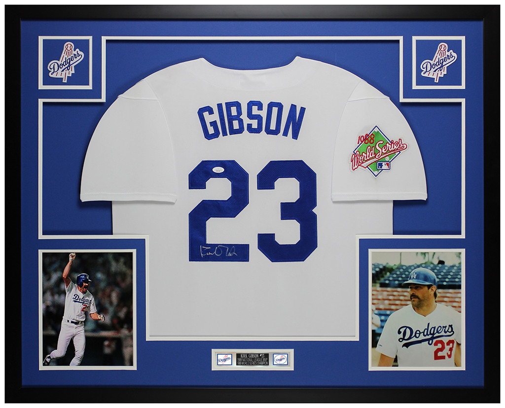 Kirk Gibson Autographed and Framed Los Angeles Dodgers Jersey