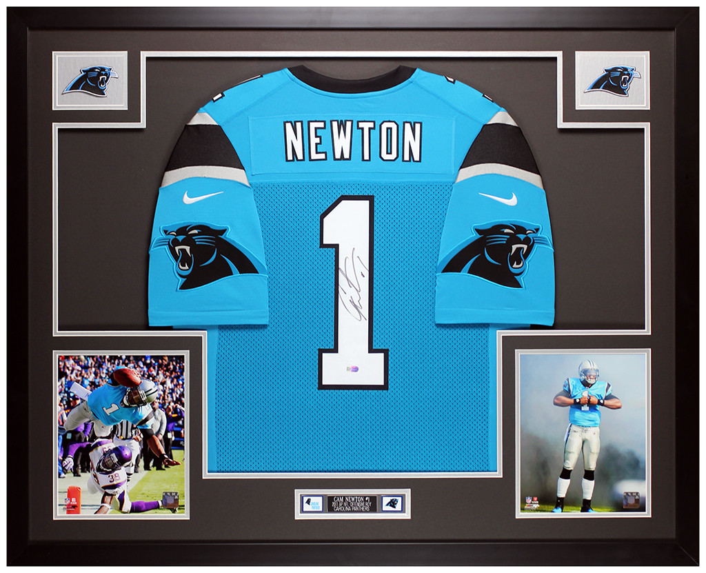 Cam Newton Autographed and Framed Carolina Panthers Jersey