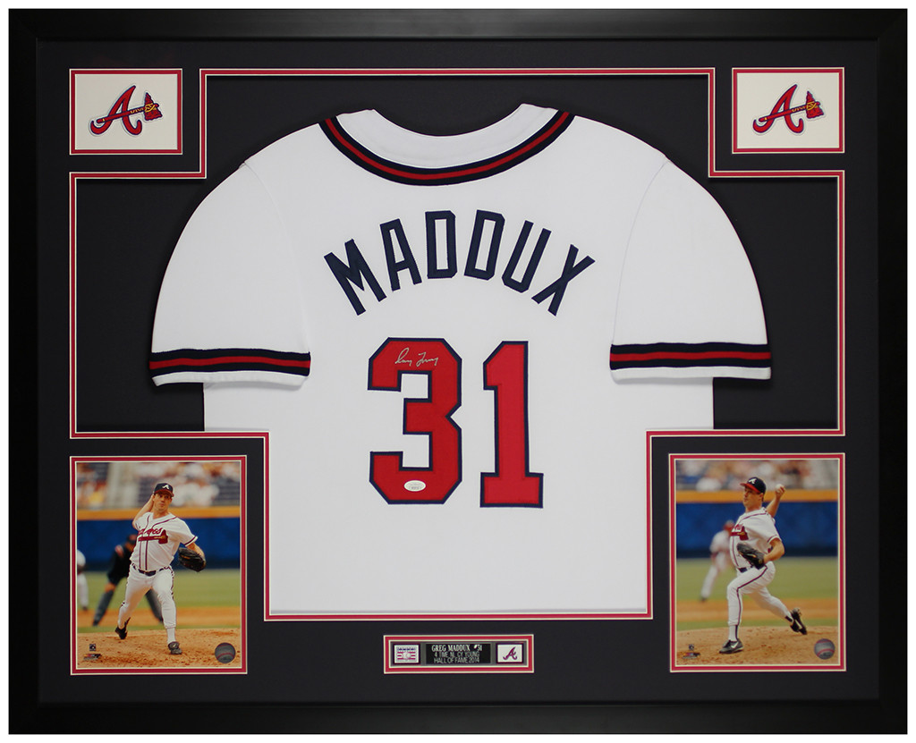 Greg Maddux Autographed and Framed Atlanta Braves Jersey