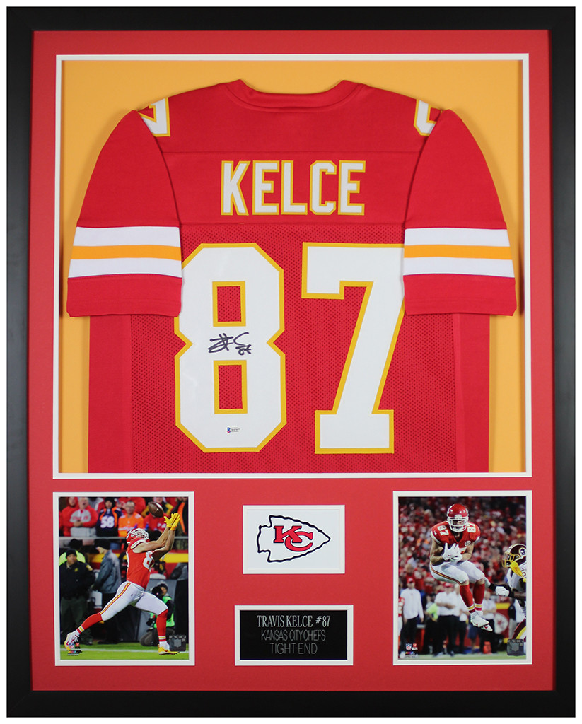 Travis Kelce Signed KC Chiefs Red Pro Style Jersey w/SBC Beckett W Black 
