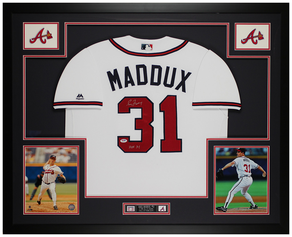 Greg Maddux Autographed and Framed Atlanta Braves Jersey