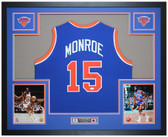 Earl Monroe Autographed and Framed New York Knicks Jersey